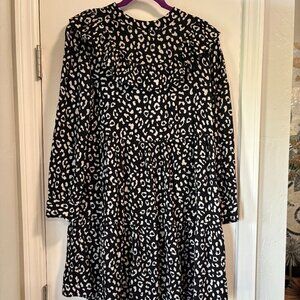bohme mini black/white long sleeve dress size Small